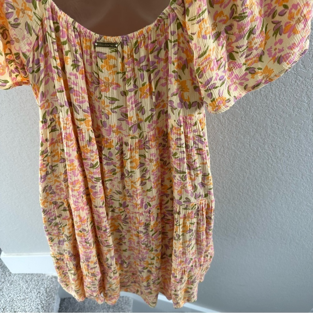 Billabong Take a Chance Printed Tiered Baby-Doll Dress size large - Picture 10 of 12